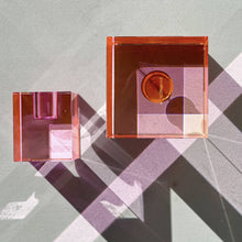 Load image into Gallery viewer, Gift Company Desert Pink Crystal Candleholder Cube
