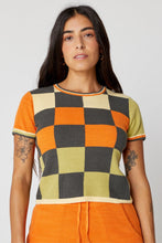 Load image into Gallery viewer, Papaya Checkerboard Tee
