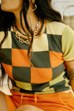 Load image into Gallery viewer, Papaya Checkerboard Tee
